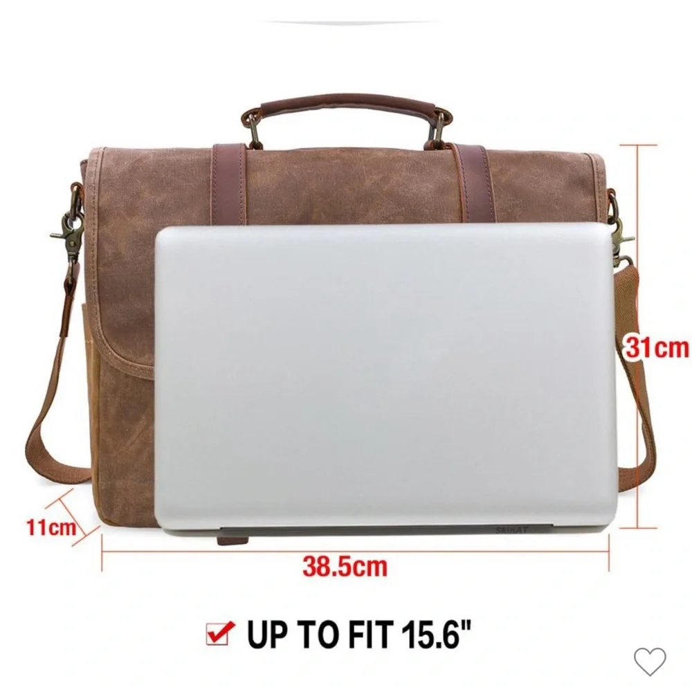 SOLD NWT~Men’s Vintage Leather Messenger Bag 💼 - Picture 5 of 9